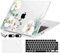 Compatible with MacBook Air 13.6 inch Case, M4 A3240/M3 A3113/M2 A2681 (Released 2025 to 2022), Hard Shell, Keyboard Cover, Screen Protector, Webcam Cover & Type-C Adapter, White Alstroemeria