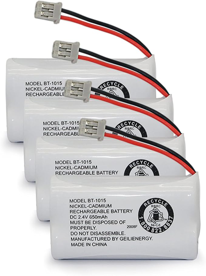 GEILIENERGY BT-1015 BT1015 Battery Compatible for Uniden BT1007 BT-1007 BT904 BT-904 BBTY0651101 BBTY0460001 BBTY0510001 BBTY0624001 BBTY0700001 HHR-P506, HHR-P506A Cordless Phone(4-Pack)