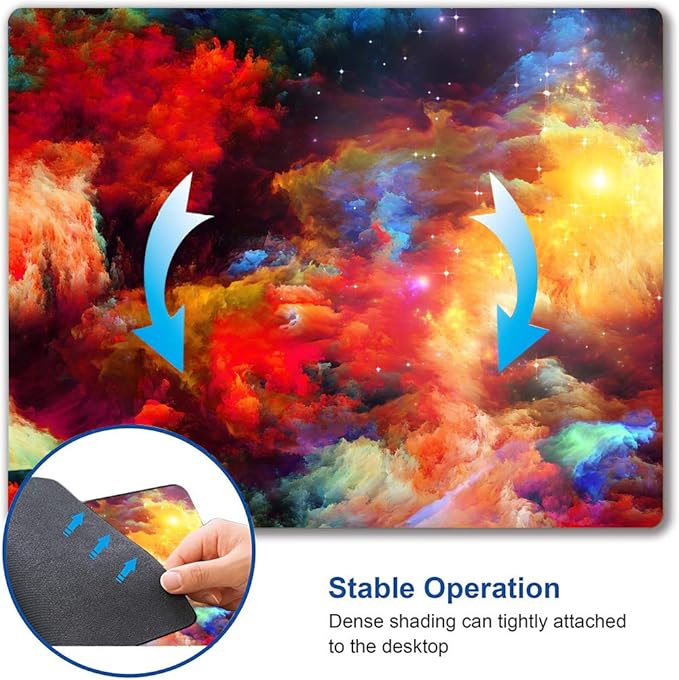 Colorful Galaxy Clouds Mouse Pad,Gaming Non-Slip Rubber Base Mouse Pads for Computers Laptop Office, 9.5"x7.9"x0.12" Inch(240mm x 200mm x 3mm)