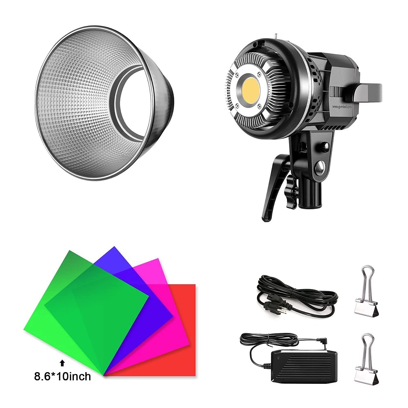 GVM Great Video Maker 80W CRI97+ Video Lights with Bowens Mount Color Temperature 5600K Dimmable LED Continuous Lighting Spotlight Photography Shooting Light with Reflector (80W + Filter) (VC-P80S)