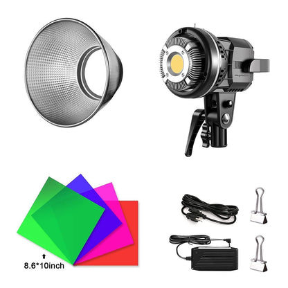 GVM Great Video Maker 80W CRI97+ Video Lights with Bowens Mount Color Temperature 5600K Dimmable LED Continuous Lighting Spotlight Photography Shooting Light with Reflector (80W + Filter) (VC-P80S)
