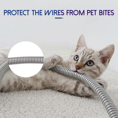 Split Wire Loom Tubing, 10,25ft Cord Protectors from Pets No Chew, Flexible Wire Covers Cord Protectors, Protective Split Cable Sleeve for Automotive Home Industrial Wires(Grey, 0.46inch-25ft)
