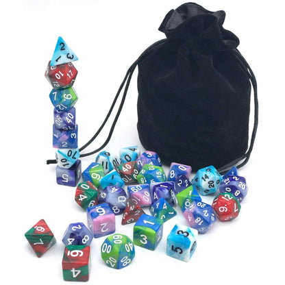 Dice Set for Dungeons&Dragons, DND, RPG Games, Polyhedral Dice Set, Assorted Dice Set, 35 Total, 5 Sets with Drawstring dice Pouch