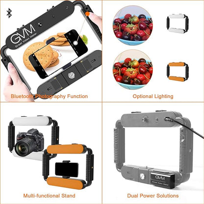 GVM Great Video Maker LED Ring Light 5600K Selfie Light, Smartphone Video Rig & Phone Video Stabilizer for Camera, Smartphone, Makeup, YouTube Setup, Self-Portrait Shooting with Bluetooth