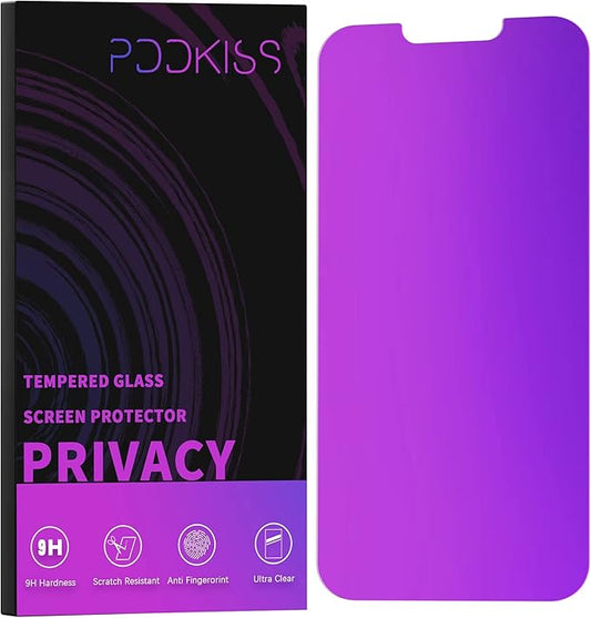 PDDKISS Compatible for iPhone 12/iPhone 12 Pro Privacy Screen Protector 6.1 Inch, Purple Gradient Colorful Anti Spy Anti Blue Light HD Screen Protector Tempered Glass Easy Installation