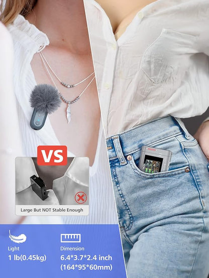 SYNCO Wireless Lavalier Microphone, G3 Lapel Mic Grey Triple Channel Transmission up to 250m for DSLR Camera Smartphone Laptop for YouTube Streaming Vlogging, Wireless-Lavalier-Recording-Video-Mic