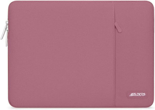 MOSISO Laptop Case 16 inch, 15-15.6 inch Laptop Sleeve Compatible with MacBook Pro 16 M4 M3 M2 M1, HP Acer Dell Lenovo ASUS Notebook, Polyester Vertical Computer Sleeve Bag with Pocket, Dusty Rose