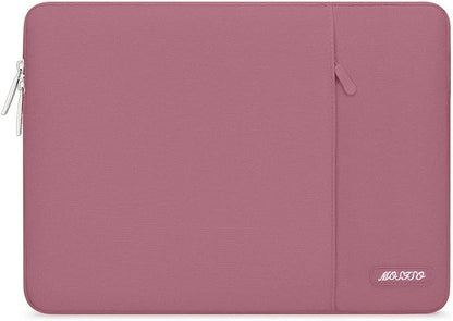 MOSISO Laptop Case 13.3 inch, 13-13.3 inch Laptop Sleeve Compatible with MacBook Air/Pro 13 / Pro 14, HP Dell ASUS Lenovo Notebook, Polyester Vertical Computer Sleeve Bag with Pocket, Dusty Rose