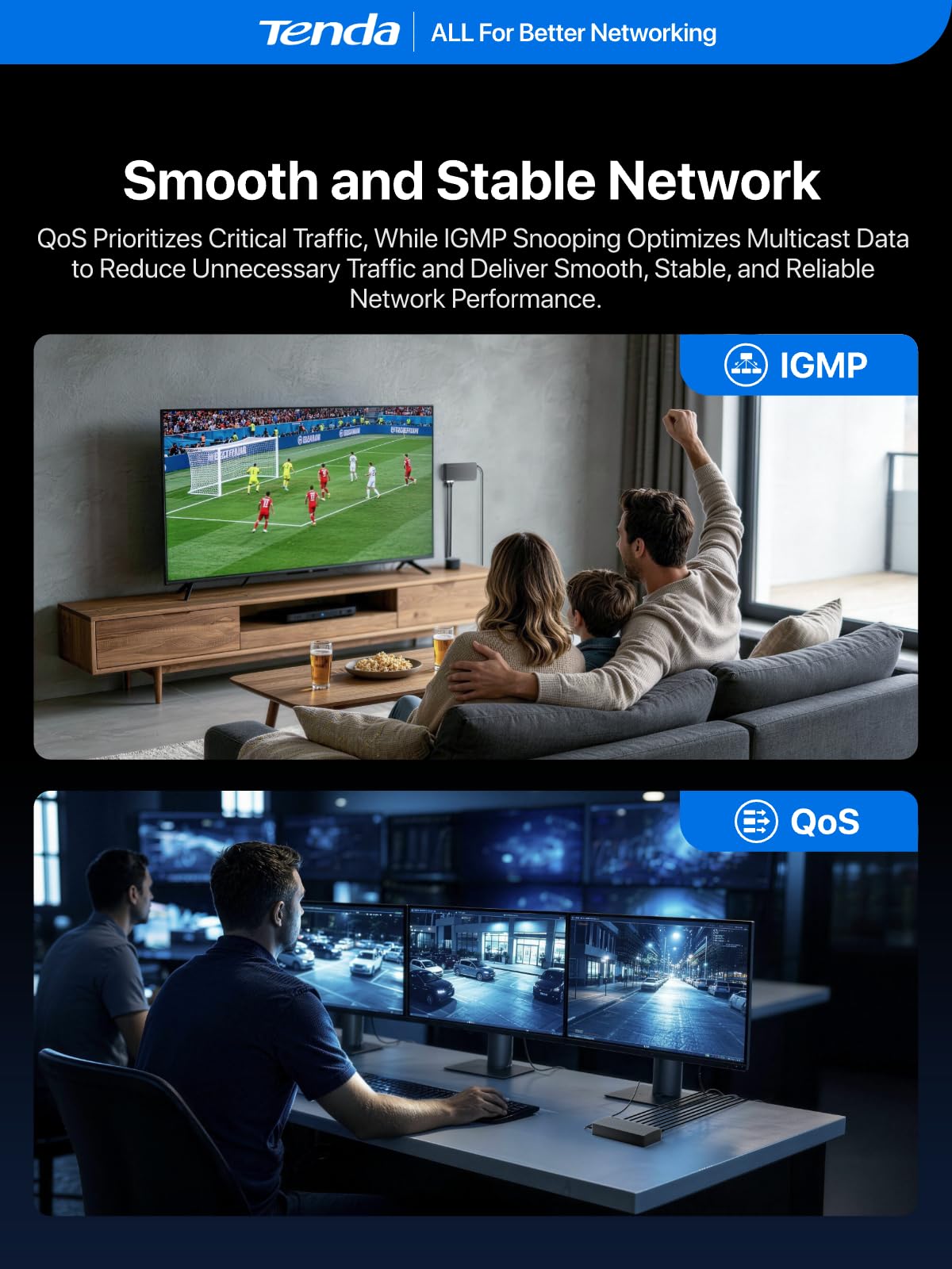 Tenda 8 Port Gigabit Ethernet Switch, Desktop Ethernet Splitter