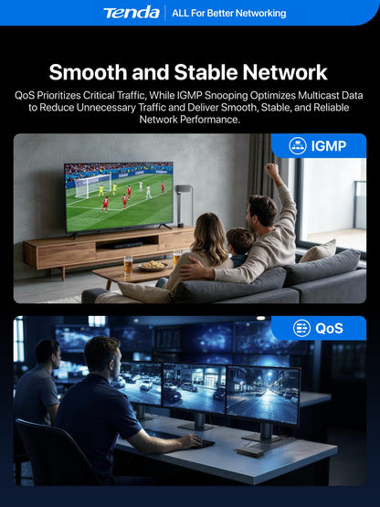 Tenda 8 Port Gigabit Ethernet Switch, Desktop Ethernet Splitter