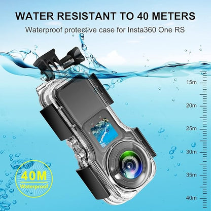 PULUZ 40m/131ft Dive Case for Insta360 One RS 1-Inch 360 Edition - Underwater Waterproof Housing Cover with PC Shell - Essential Camera Accessories