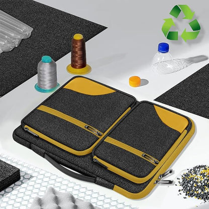 Hseok Ultra-Slim Laptop Case 17 17.3 inches Sleeve Protective PC Briefcase for Commuting and Business Trip，Yellow