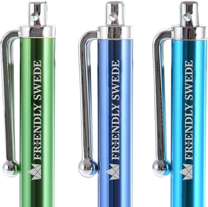 The Friendly Swede Micro-Knit Stylus Pen for Touchscreen — 6-Pack Hybrid Fiber Tip Universal Capacitive Stylus Pen for iPad; Lanyards & Cleaning Cloth - Silver/Aqua Blue/Green/Dark Blue/Yellow/Black