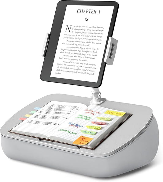 ERGONOV Lap Bean Bag Pillow Stand, 360° Tablet Holder with Adjustable Arm