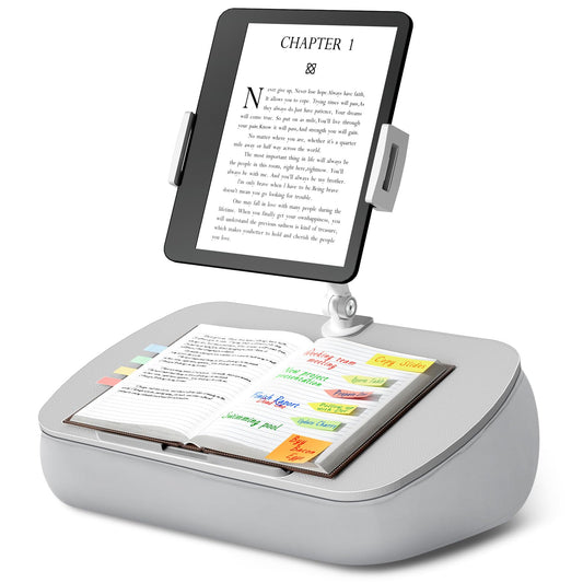ERGONOV Lap Bean Bag Pillow Stand, 360° Tablet Holder with Adjustable Arm