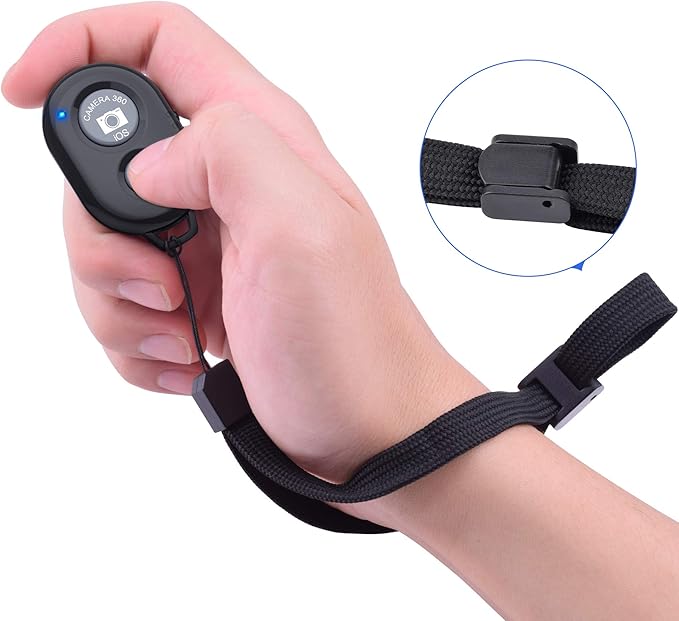 Wireless Camera Remote Shutter for Smartphones (2 Pack), Zttopo Wireless Phone Camera Remote Control Compatible with iPhone/Android Cell Phone - Wrist Strap Included Black&Pink