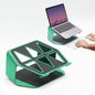 NUMIN Facet Laptop Station Green | Laptop Tabletop Stand Tall Height Ventilated | Sturdy Rust Free Metal Design | Anti Slip leatherite Surface | Compatible for MacBook, HP, Dell, Lenovo