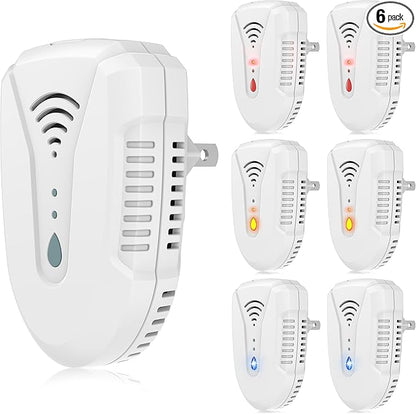 2025 Upgraded Version Ultrasonic Pest Repeller 6 Pack, Mouse Repellent Indoor Plug in, Insect Ultrasonic Repellent for Bugs Roach Insect Mice Spider Mouse Mosquito Ant, 3 Mode Switching