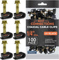 BEST CONNECTIONS Coaxial Cable Clips with Pre-Inserted Screw (2,000 Pack) – Black Single Cable Mounting Clamps for Coax Cable (RG6, RG59) and Ethernet Cable – Cord Fastener/Strain Relief Clip