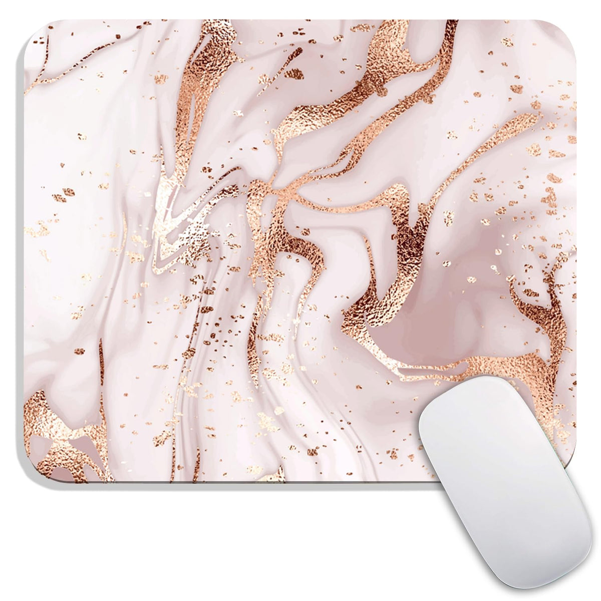 Armanza Square Mouse Pad Apricot Flower, Personalized Premium-Textured Custom Mouse Mat Design, Washable Mousepad Cloth, Non-Slip Rubber Base Computer Mouse Pads for Wireless Mouse