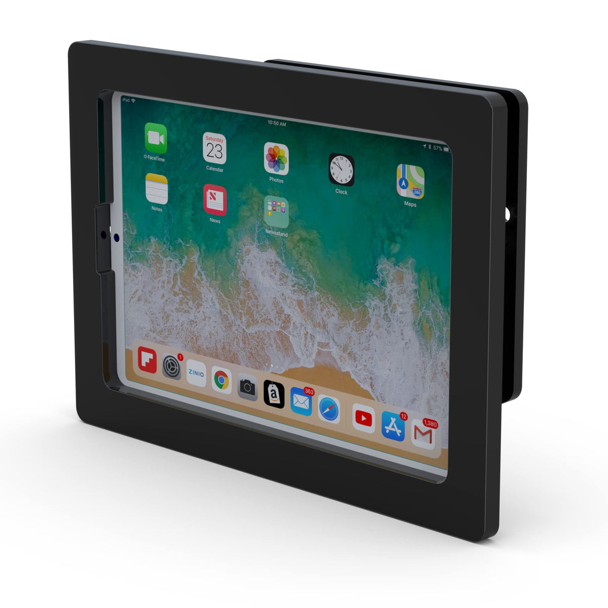 TABcare Anti-Theft Acrylic VESA Enclosure for Apple iPad mini 4/5 8" with Free Wall Mount Kit & 90-Degree Angle Charge Cable (iPad mini 4/5 8", White)