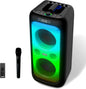 Gemini 200W Portable Bluetooth Party Speaker with Dual 6.5" Woofers, LED Lights, Wireless Mic, 9Hr Battery Play Time, TWS Pairing & USB Playback (GGO-2650L)