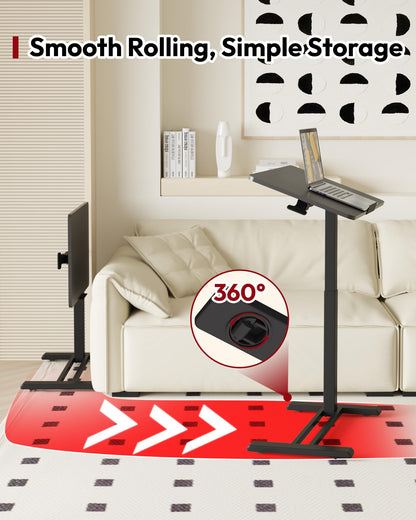 SANODESK Pneumatic 90° Tilt Top 32x18'' Medical Adjustable Overbed Table