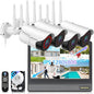 5MP Wireless Security Camera System with 10" Monitor, Outdoor WiFi Home Video Cameras Systems Surveillance DVR Kits