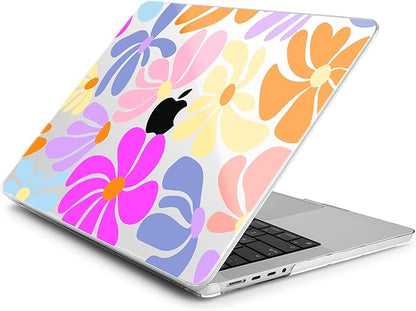 DONGKE for M4 MacBook Pro 16 Inch Case 2024 2023 2021 A3403 A3186 M3 A2991 M2 A2780 M1 A2485 Pro/Max Chip, Plastic Hard Shell Case & Keyboard Cover for Mac Pro 16 with Touch ID, Power Florals
