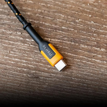 DEWALT Heavy Duty USB to USB C Cable, Jobsite Type C Cable, High Speed USBA to Type-C, Fast Charge USBC Fast Charging Cord for iPhone 16/15 Pro Max, MacBook, iPad, Samsung Galaxy, 10ft (USB2.0, Black)
