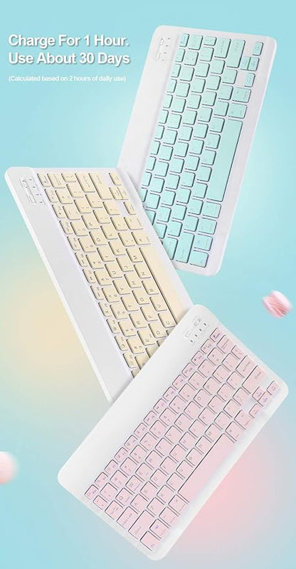 AnMengXinLing Keyboard Case for iPad mini 5 with Mouse, Detachable Wireless Bluetooth Keyboard Pencil Holder Slim Leather Smart Cover for iPad mini 5th Gen 2019, Green