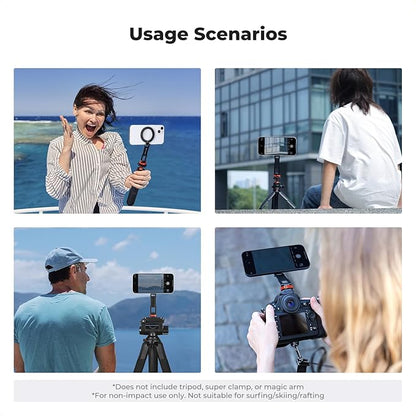 K&F CONCEPT Magnetic Metal Phone Mount with Cold Shoe Mount, Adjustable Rotatable Phone Holder Adapter Compatible with iPhone 17/16/15/14/13 Serie, Camera Monitoring, Tripods, Stabilizers