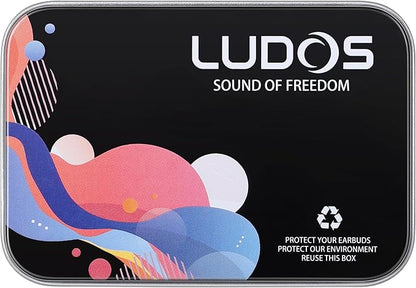 LUDOS Ultra Wired Earbuds in-Ear Headphones, 5 Years Warranty, Earphones with Microphone, Noise Isolating Ear Buds, Memory Foam for iPhone, Samsung, School Students, Kids, Women, Small Ears - Purple