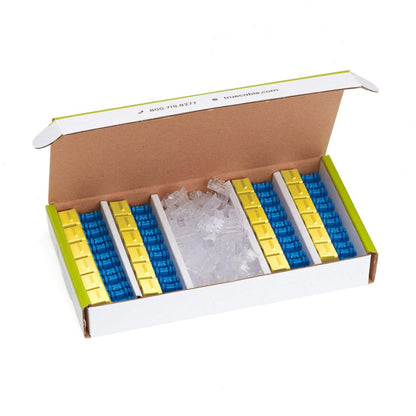 TRUE CABLE Cat5e Keystone Jack, Unshielded (UTP), 90 Degree Punch-Down, PoE++ (4PPoE) 100W, UL Listed, ETL Verified, ANSI/TIA Certified, Modular RJ45 Female, Yellow, 24 Pack