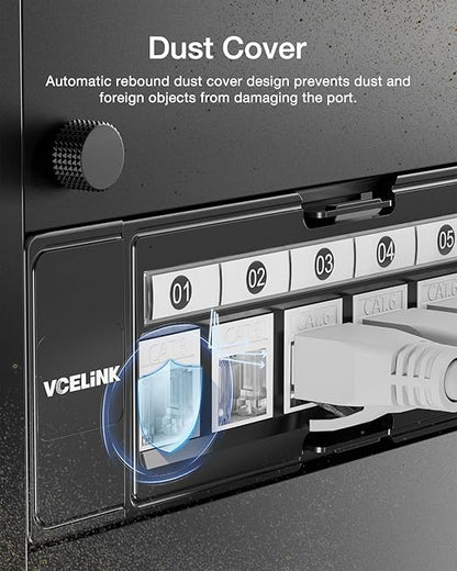 VCELINK RJ45 Cat6 Keystone Jacks, Dust-Proof Keystone Jacks,Slim Profile 25-Pack, 90-Degree Punch Down Ethernet Modular Jacks, UTP Keystone Jack Adapter, White