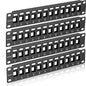 12 Port Mini Blank Keystone Patch Panel With Snap-in Design (4 Pack), Cat6 Network 1U 10 Inch Rack Mount Ethernet (for Slim Keystone Only)