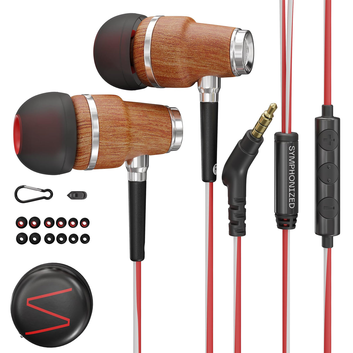 Symphonized Premium Wooden Wired Earbuds with Microphone (Lightning)