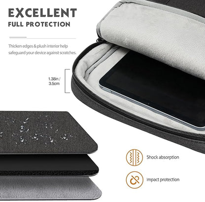 MoKo Laptop Sleeve Bag for 13.3-14 Inch, Notebook Carrying Case with Pocket Fits New MacBook Pro M3/M2 14" /13" M2/M1 Pro/M1 Max 14.2 2023-2021/Air 13.6" M2 2022, Surface Pro 9/8 13", Black & Gray