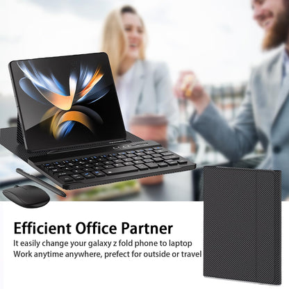 for Samsung Galaxy Z Fold 8 Ultra/8/7/6/5 Keyboard and Mouse, Portable Mini 7.9 inch Bluetooth Keyboard with Leather Case and Capacitive Pen, 4 in 1 Travel Set for Fold8 Wide Fold7 Accessories