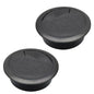 Desk Grommet 2" (50 mm), Desk Cord Hole Cover, Cable Grommet ABS Plastic, Desk Hole Grommet for Office and Home Table Cable, Detachable Adjustable Cable Cord Organizer (Black 2 Pcs)