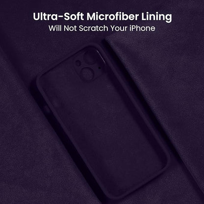 FireNova Designed for iPhone 13 Case, Silicone Upgraded [Camera Protection] Phone Case with [2 Screen Protectors], Soft Anti-Scratch Microfiber Lining Inside, 6.1 inch, Purple