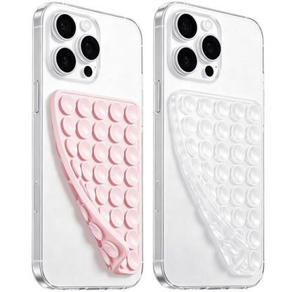 LvShuLiangPin Anteel 2 Pack Silicone Suction Cup Phone Case Mount Double Sided, Hands-Free Strong Grip Silicon Phone Holder, Non Slip Phone Accessories for Selfies and Videos (Black)
