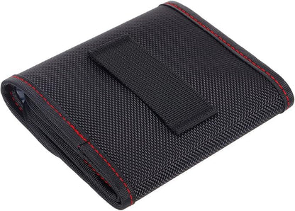 PATIKIL Lens Filter Case, 3-Pocket Camera Filter Case Portable Lens Filter Pouch Photography with Belt Loop Fit Camera Bag Strap Pocket Drone for 25mm-82mm, Black Red