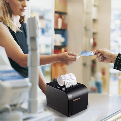 Rongta Thermal Receipt Printer, 80mm Receipt Printers, Thermal Pos Printer with Auto Cutter Support Cash Drawer,USB Serial Ethernet Support ESC/POS, Compatible with Windows/Mac/Linux