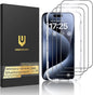 UNBREAKcable 3-Pack Screen Protector for iPhone 15 Pro Max, Double Shatterproof Tempered Glass [Easy Installation Frame] [HD Clear] [9H Hardness] [Full Coverage] for iPhone 6.7 inch