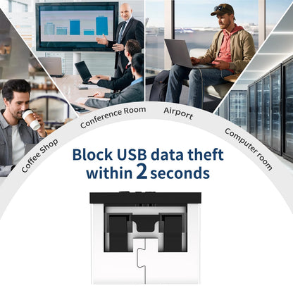 24PCS USB Metal Port Lock Blocker with 2 Keys - Secure USB-A Port Protector for PC/Laptop, Anti-Theft Data Security Lock, Dust & Moisture Proof Cover, Removable Type-A Connector Black