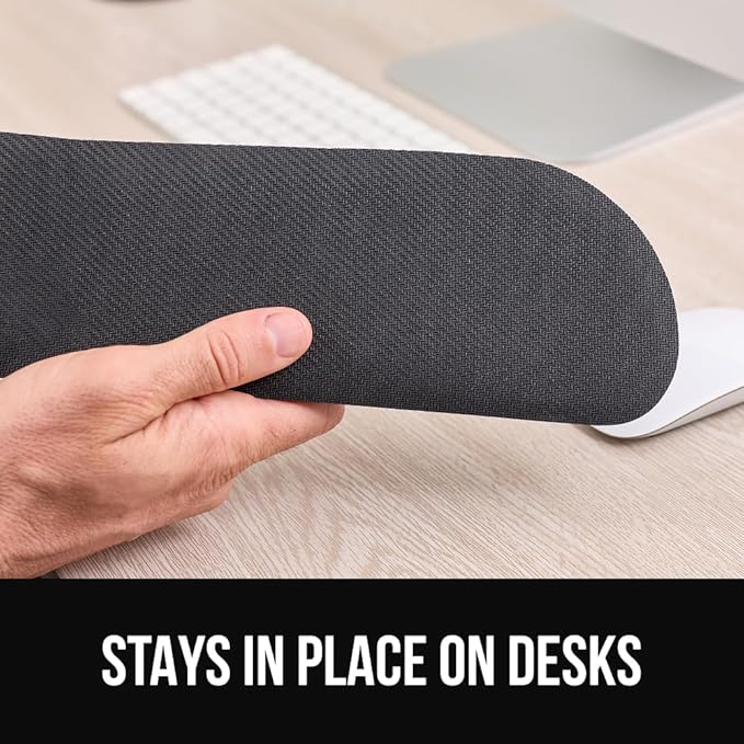GORILLA GRIP Silky Gel Memory Foam Wrist Rest for Computer Keyboard, Mouse, Foldable Design for Typing Pain Relief, Desk Pads Support Hand and Arm, Mousepad, Stain Resistant, 2 Piece Pad, Jet Black