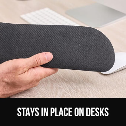 GORILLA GRIP Silky Memory Foam Keyboard Wrist Rest and Mouse Pad for Computer, Ergonomic Design Typing Support, Desk Office Supplies, Hand & Arm Mousepad Cushion and Coaster, 4 Piece Set, Black