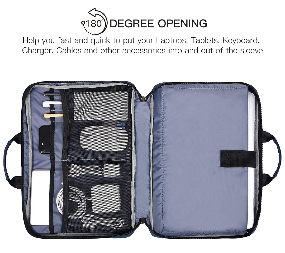 14-15 Inch Laptop Sleeve Case Men Women Bag for MacBook Pro 14 M5/M4/M3/M2, Macbook Air 15 M5/M4/M3, HP Pavilion/Chromebook 14, Dell Inspiron 14, Lenovo Acer ASUS Chromebook 14, Surface 15 Case,Blue