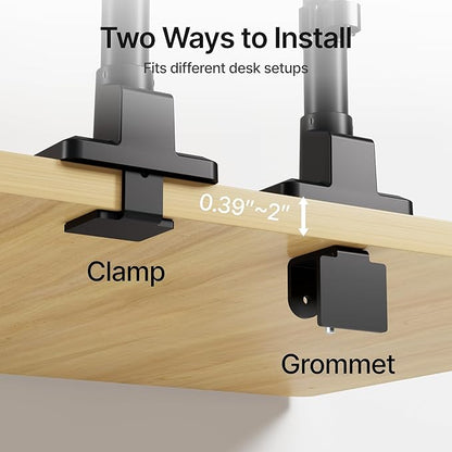 monTEK Tall Single Monitor Arm for 17 to 45 Inch Curved Screen Adjustable Upgraded Heavy Duty Ultrawide Monitor Arm Holds 35 Lbs Cable Management with C Clamp, Grommet Base, VESA 75/100mm, MA1007PBK